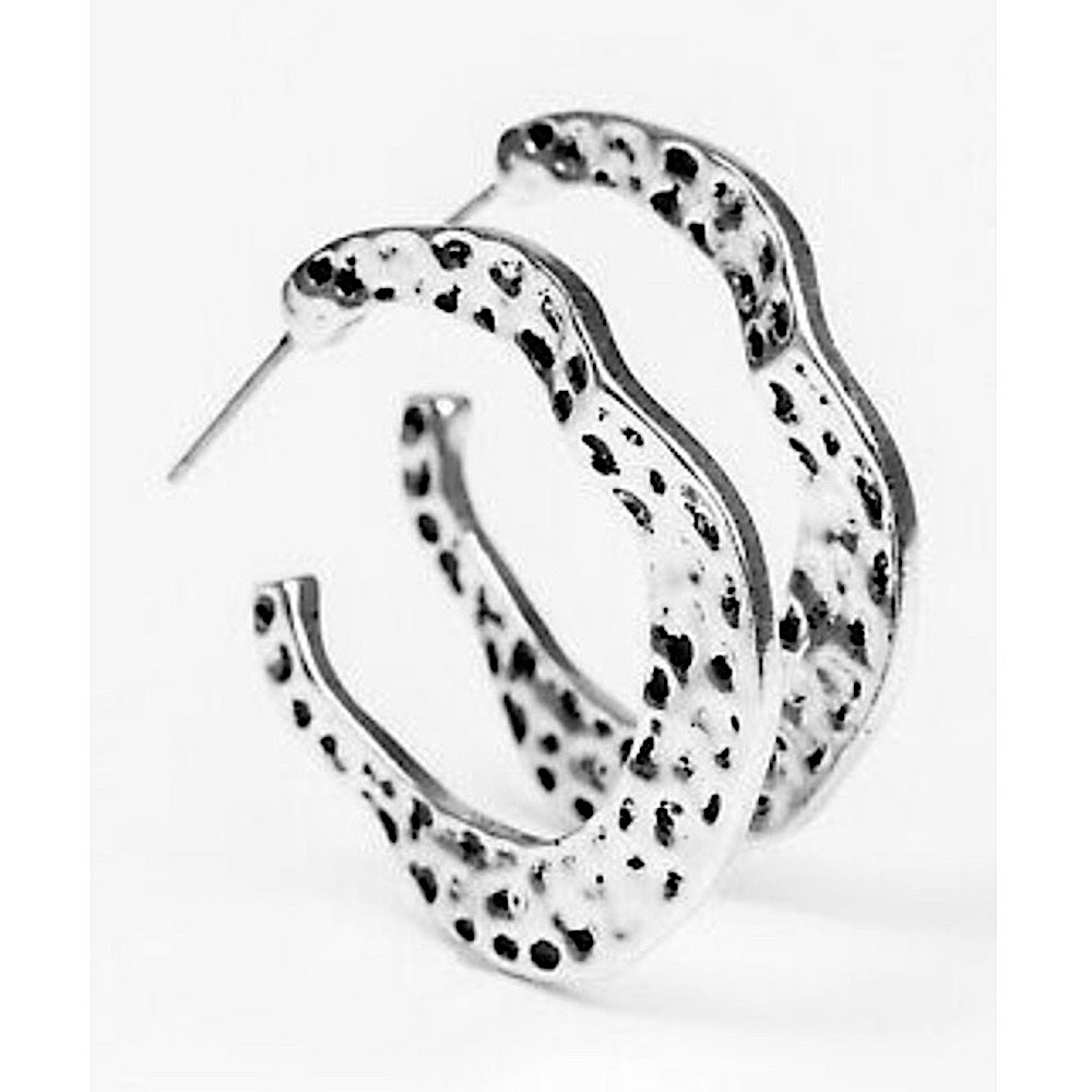 Gypsy grandeur silver hoop earring